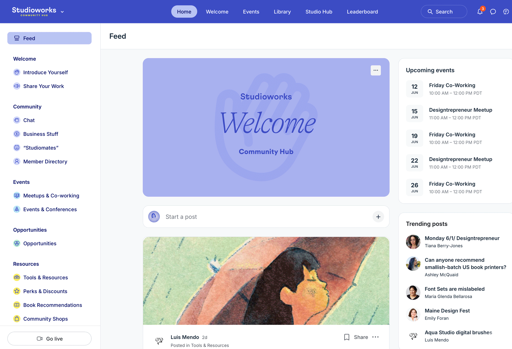 Studioworks community screenshot